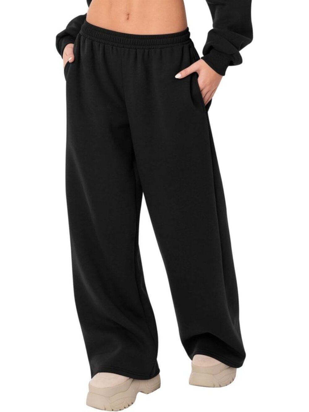 Cozy Wide Leg Fleece Sweatpants for Women - Perfect for Fall & Winter 2026